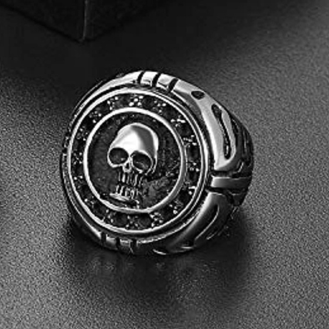 Ring Totenkopf Siegelring Edelstahl