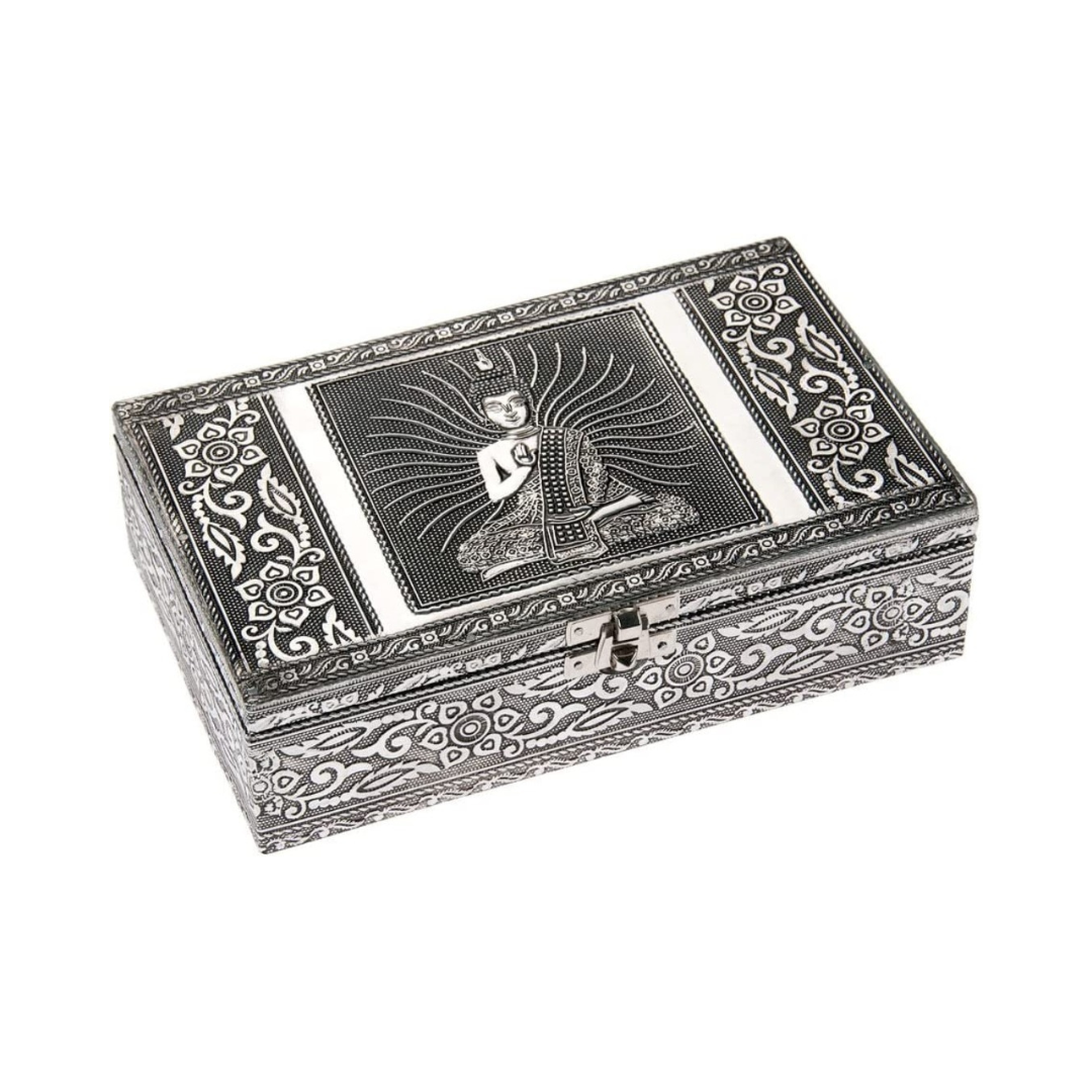 Schmuckbox Buddha, Metall, 20x12x6cm