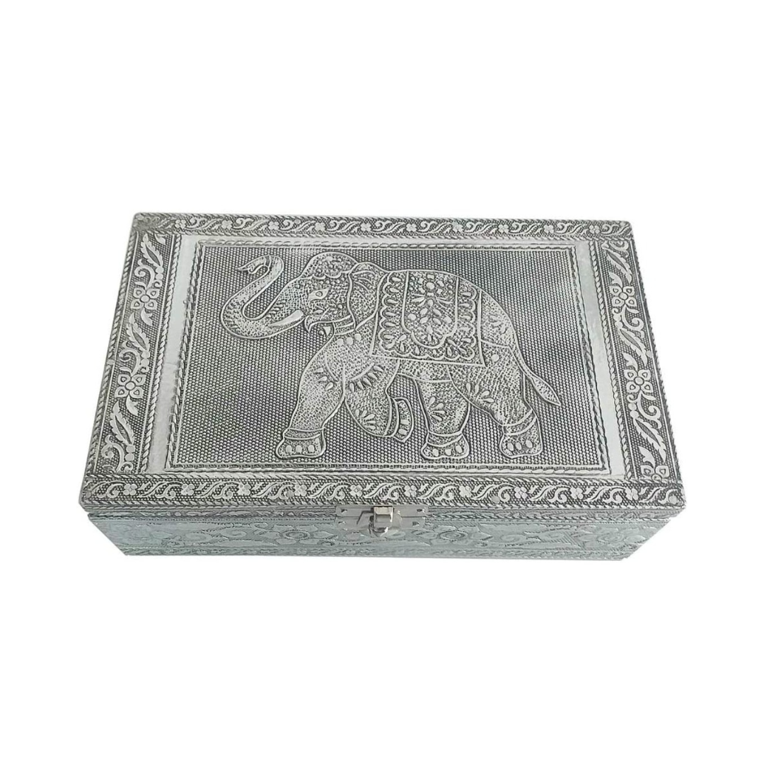 Schmuckbox Elefant, Metall, 20x12x6cm