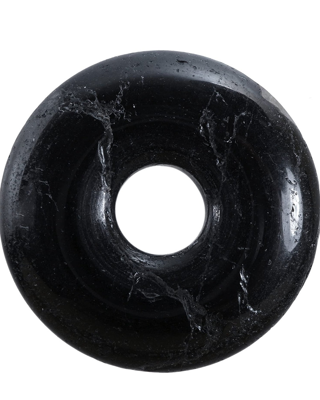 Halskette Turmalin Donut 30mm Baumwollband