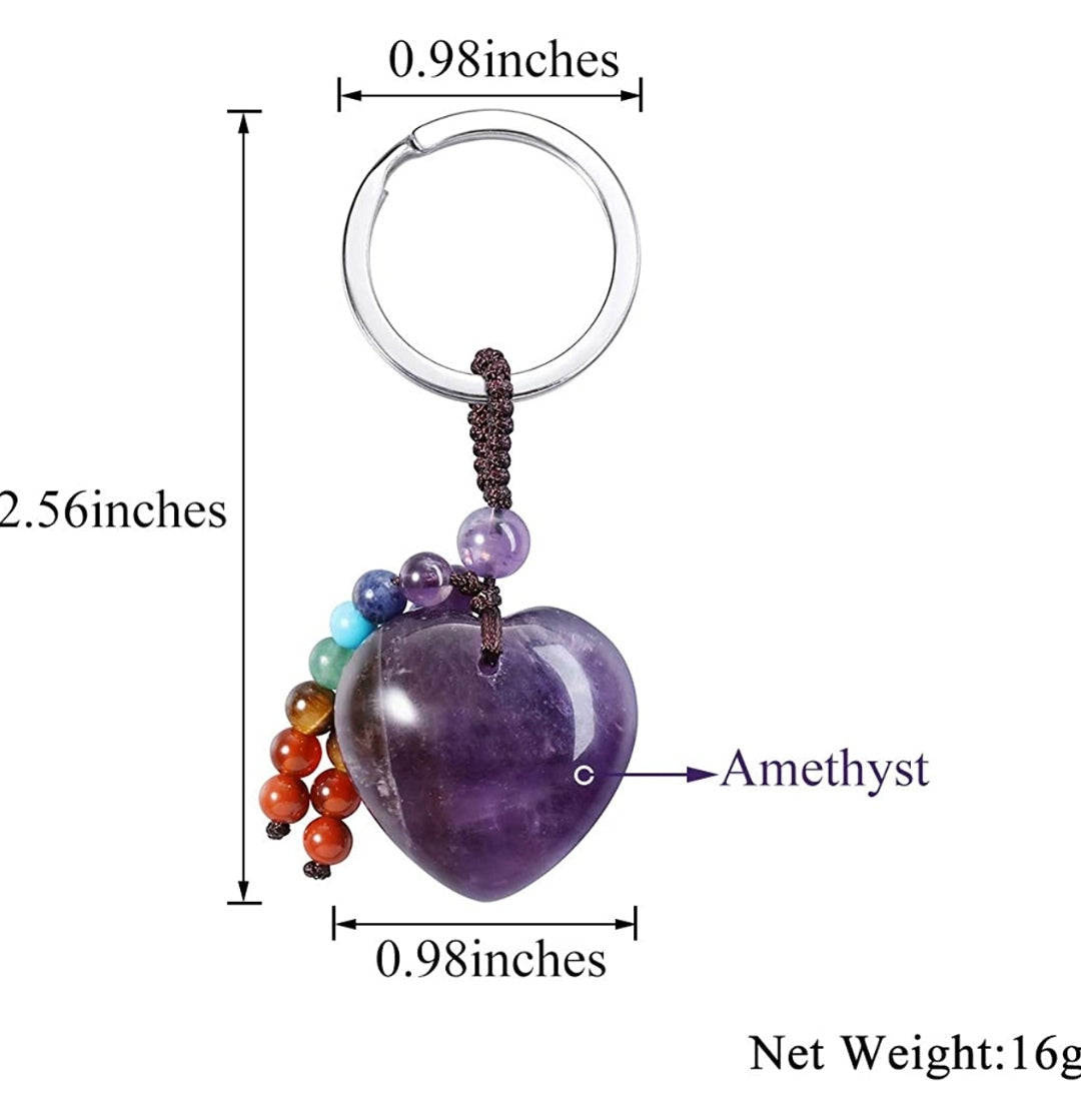 Schlüsselanhänger Herz Edelstein