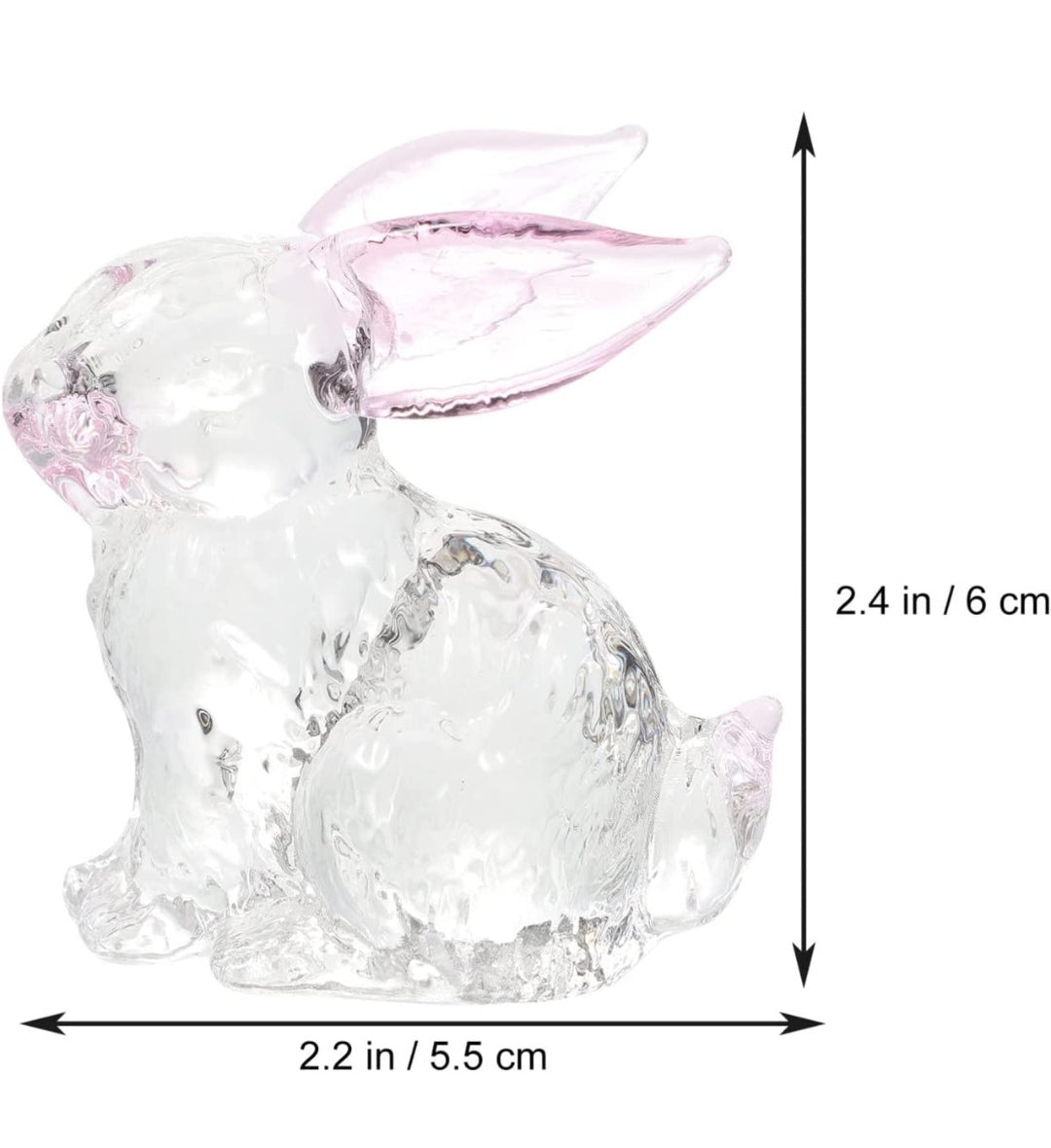 Deko Hase, Kristallglas, 60x55x30mm