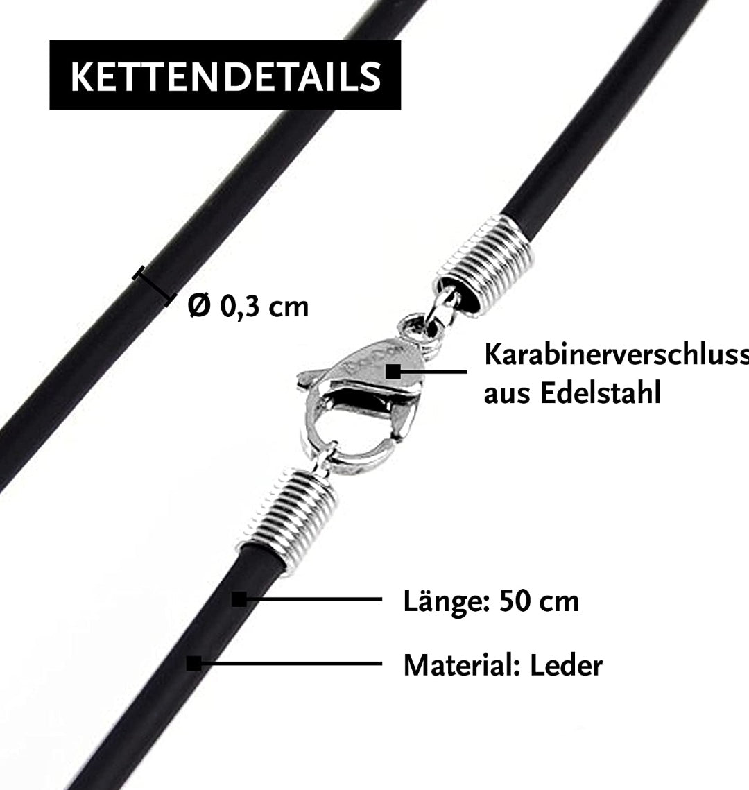 Halskette Anker Totenkopf Edelstahl auf Lederband