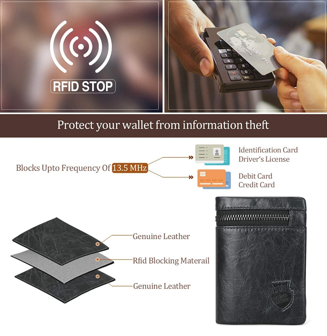 Geldbörse Echt Leder RFID-Schutz