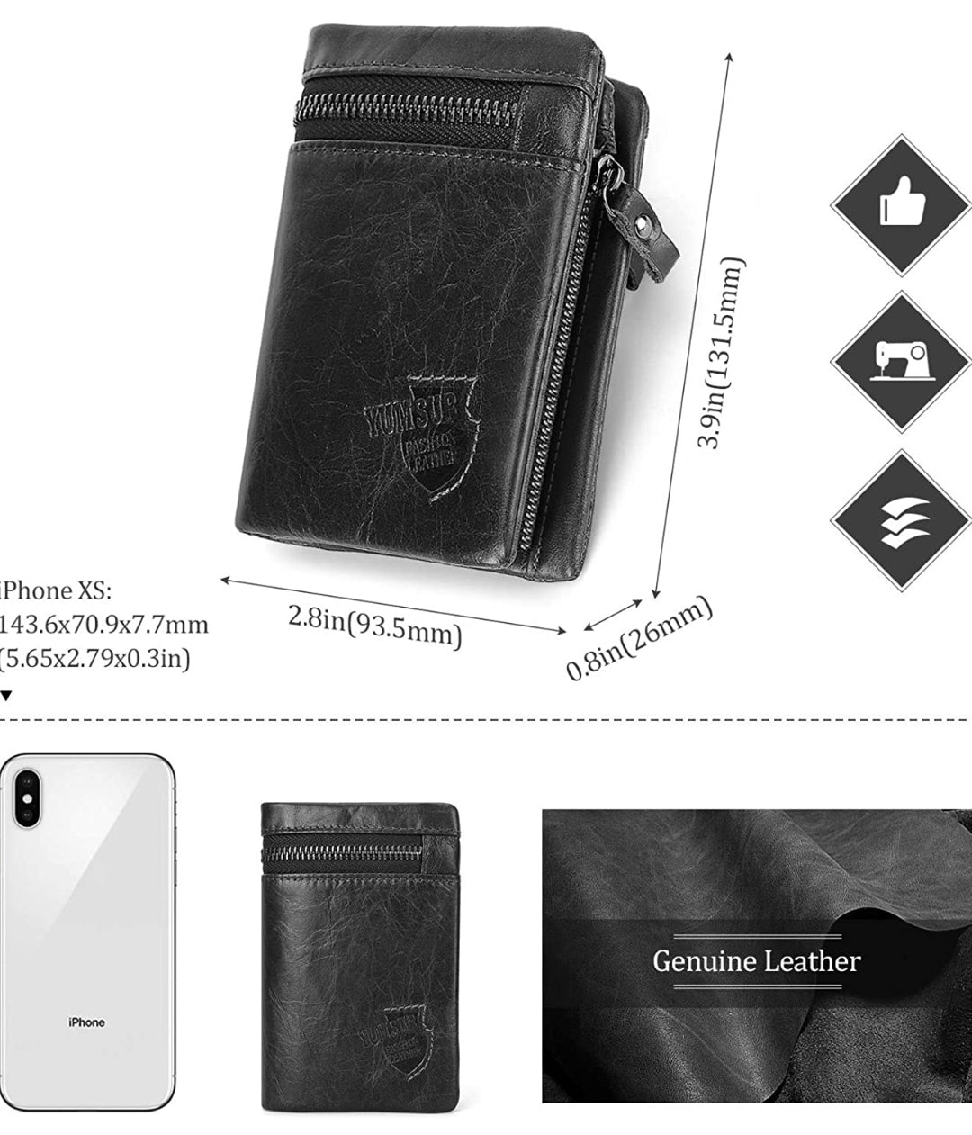 Geldbörse Echt Leder RFID-Schutz