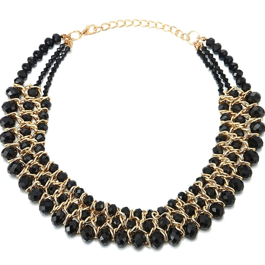 Halskette Choker Kristallperlen Modeschmuck