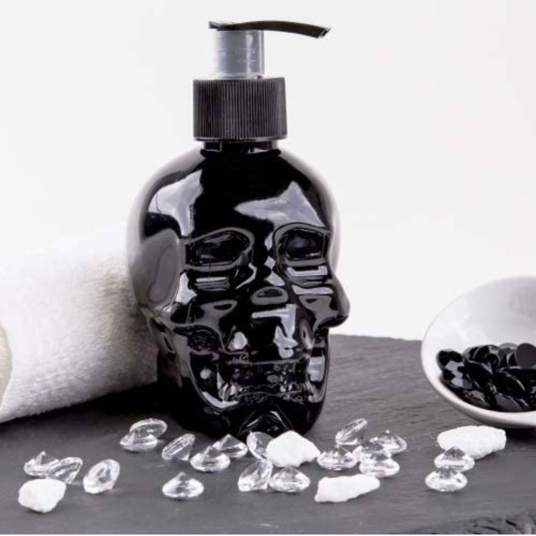 Seifenspender Totenkopf schwarz