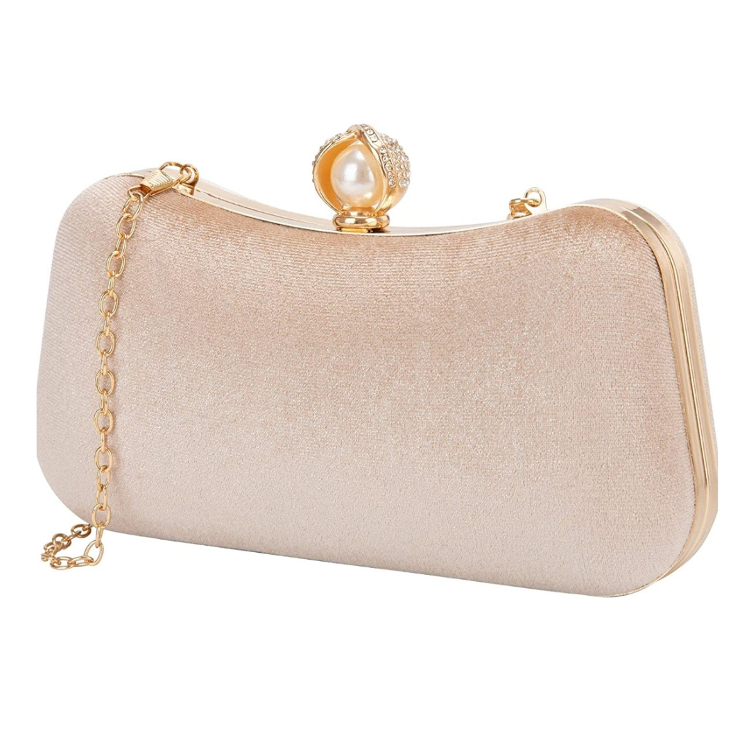 Tasche Abendtasche gold Perleverschluß