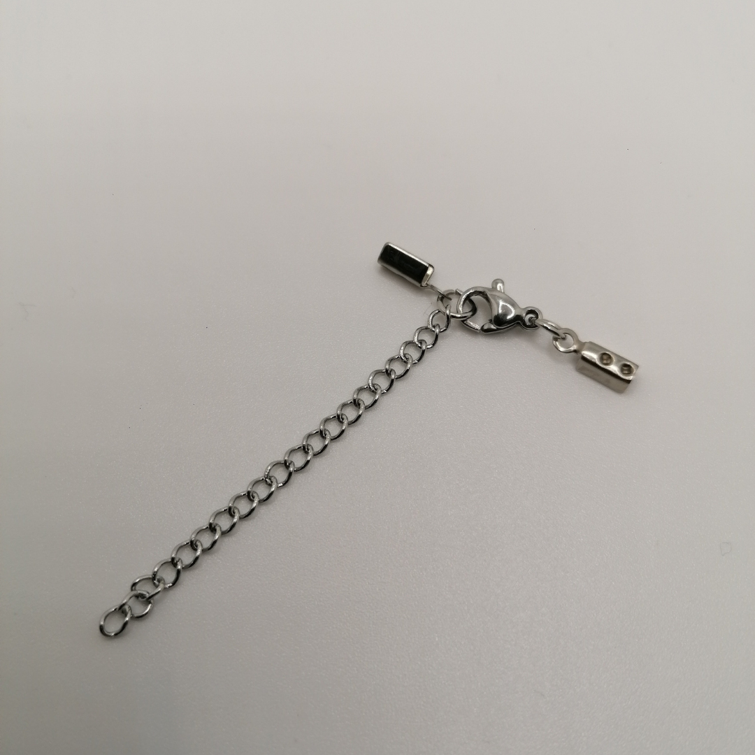 Verschluß für Lederband aus Edelstahl mit Verlängerung