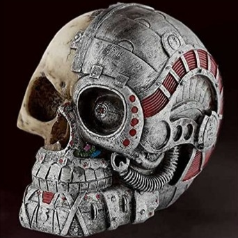 Deko Totenkopf Terminator,  Kunstharz