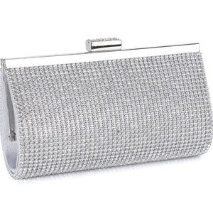 Tasche Abendtasche silber mit Kristalle