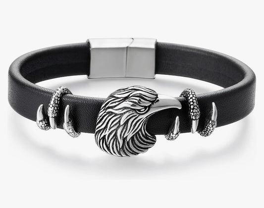 Armband Adler Leder/Stahl