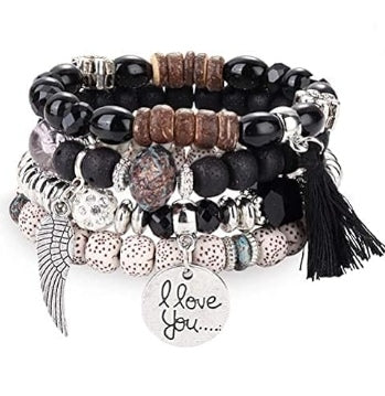 Armband Set Bohemian mit Perlen und Anhänger