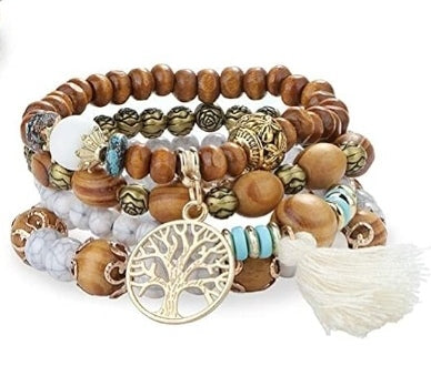 Armband Set Bohemian mit Perlen und Anhänger