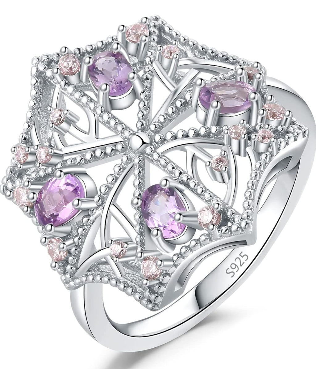 Ring Amethyst 2ct Zirkonia Echt Silber