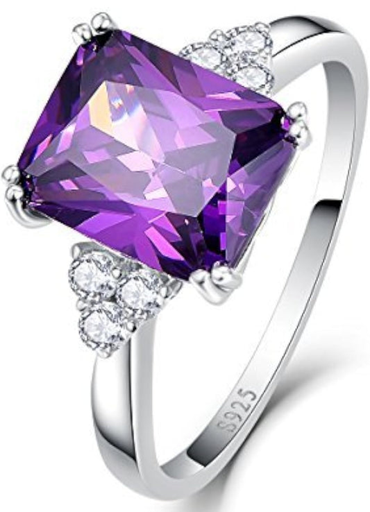 Ring Amethyst 5,25ct Zirkonia Echt Silber