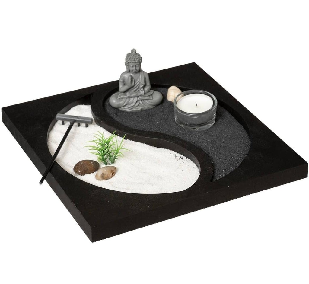 Yin-Yang Zen-Garten mit Edelsteinen