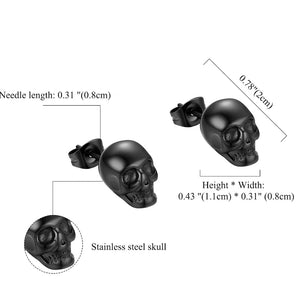 Ohrstecker Totenkopf, Edelstahl