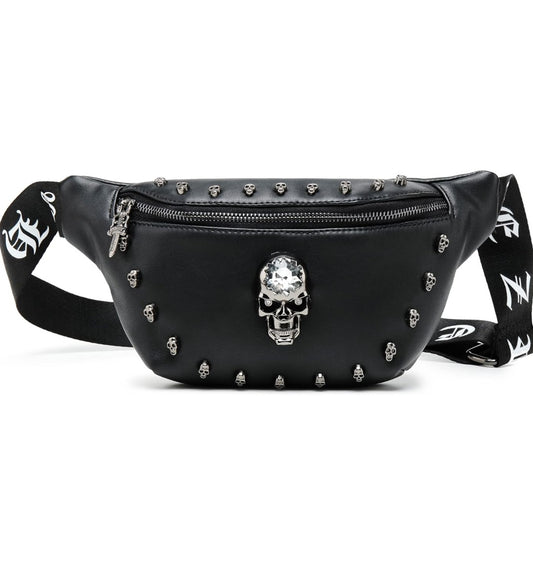 Tasche, Bauchtasche Totenkopf, Kunstleder