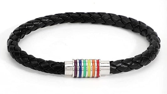 Armband Pride, PU-Leder, Edelstahl, Magnetschließe