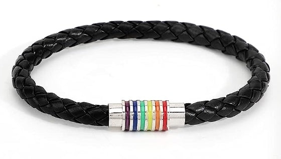 Armband Pride, PU-Leder, Edelstahl, Magnetschließe