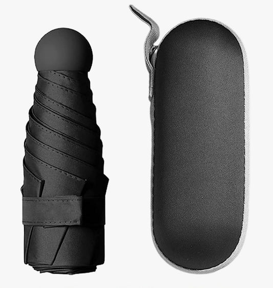 Regenschirm mini schwarz mit Hartschalenetui