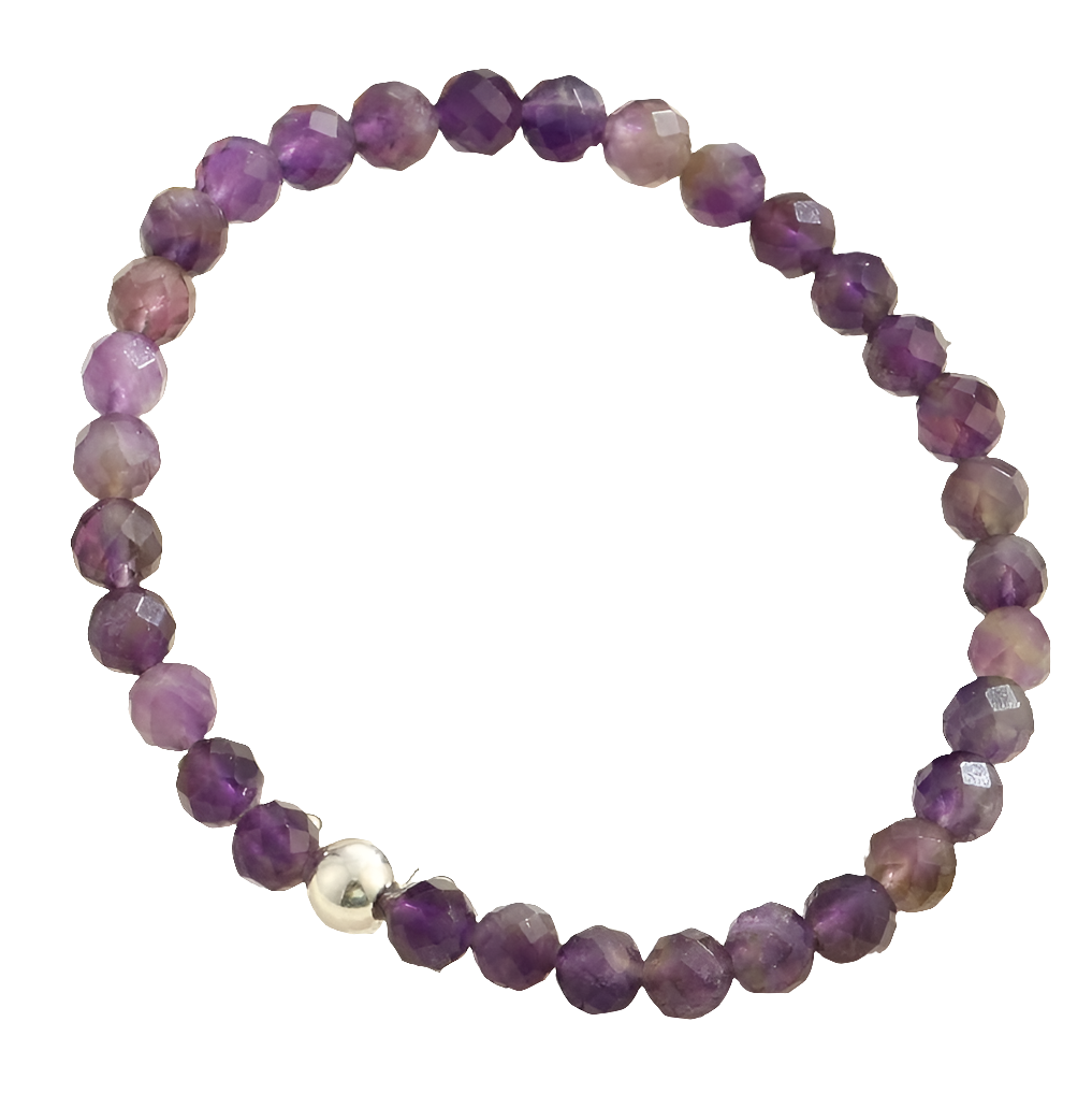 Armband Amethyst, Facettiert, 6mm