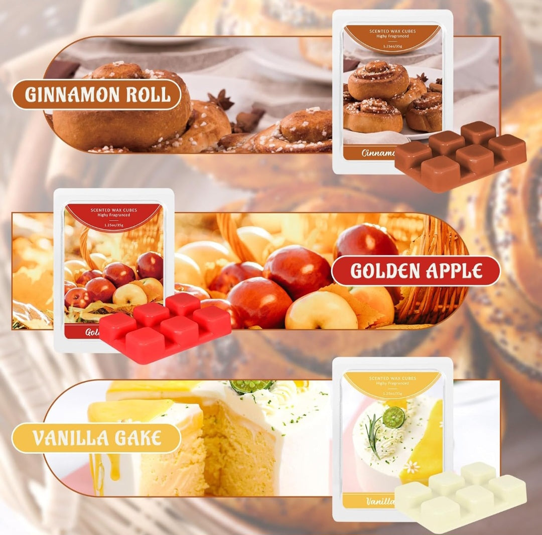 Duftwachs für Duftlampen, Winterdüfte, Sojawachs, 6 Stk/Packung