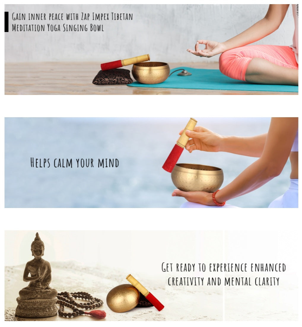 Klangschalen-Set, handgehämmertes Messing aus Tibet mit Kissen und Holzschlägel, Durchmesser 12,5cm