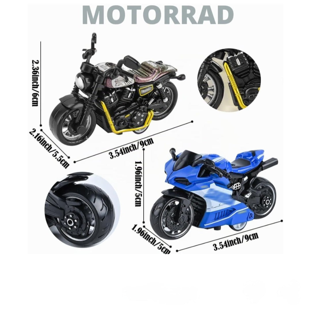 Motorrad, Spielzeug mit Rückzugsvorrichtung