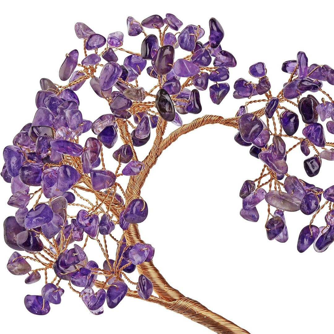 Glücksbaum Amethyst, Herzform, Keramikschale, 13x21cm