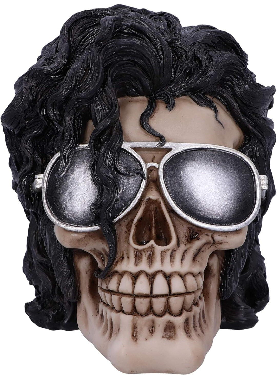 Deko Totenkopf Michael Jackson, Kunstharz, 16,5cm