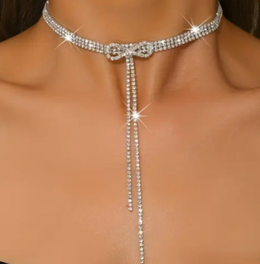Halskette Masche, Modeschmuck, Strass