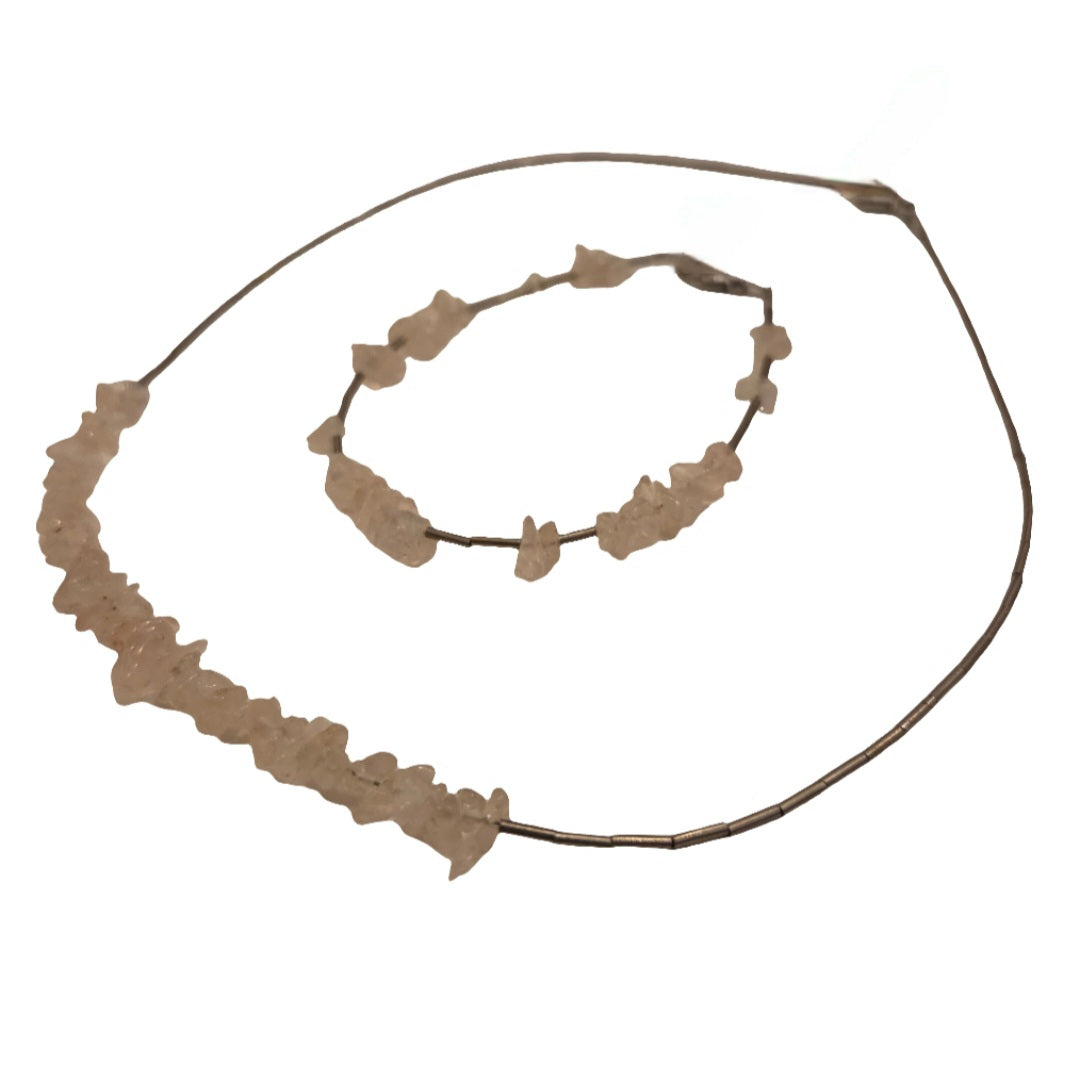 Schmuckset Halskette + Armband, Citrin