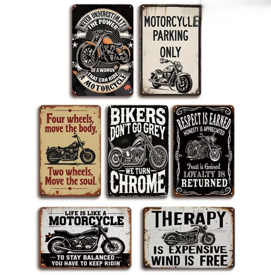 Blechschild Motorrad Vintage, 20,32x30,48cm