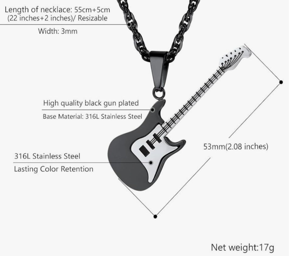 Halskette Gitarre, Edelstahl