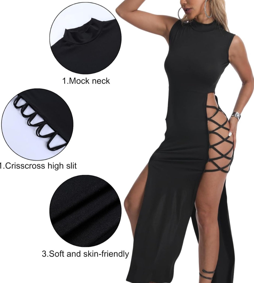 Kleid schwarz, 95% Polyester, 5% Elasthan