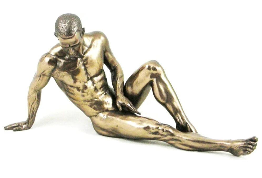 Deko Skulptur Männerakt, Kunstharz, bronze