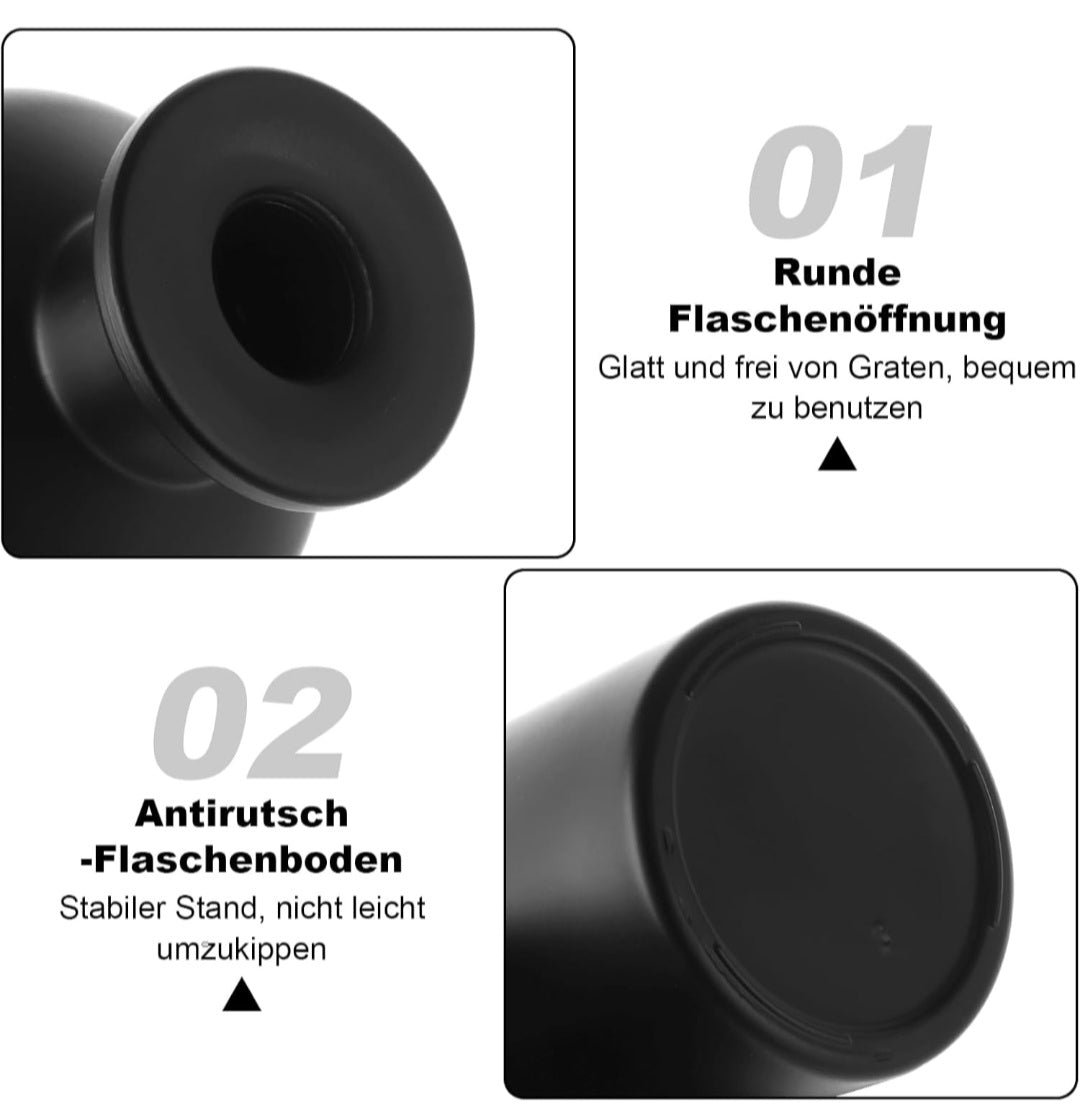 Set Diffuser mit Bambusstäbchen, Flasche schwarzes Mattglas 9,8x6,8cm, 150ml
