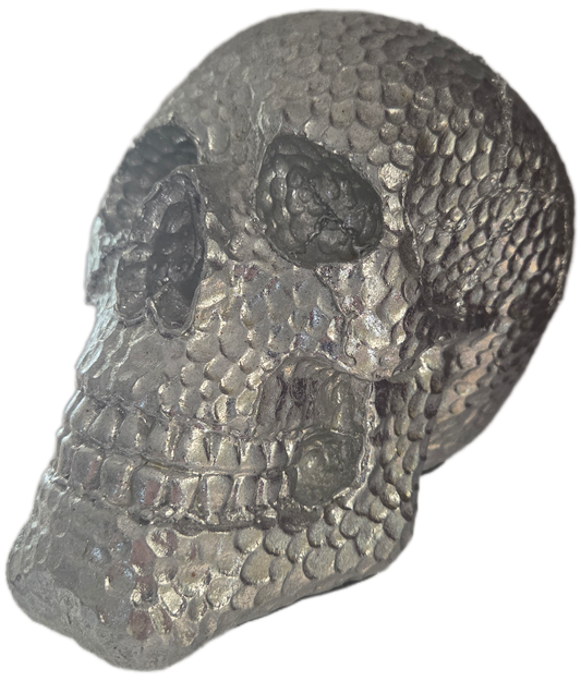Deko Totenkopf silber, Kunstharz
