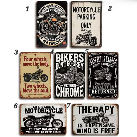 Blechschild Motorrad Vintage, 20,32x30,48cm