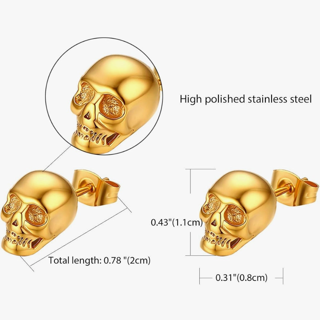 Ohrstecker Totenkopf, Edelstahl