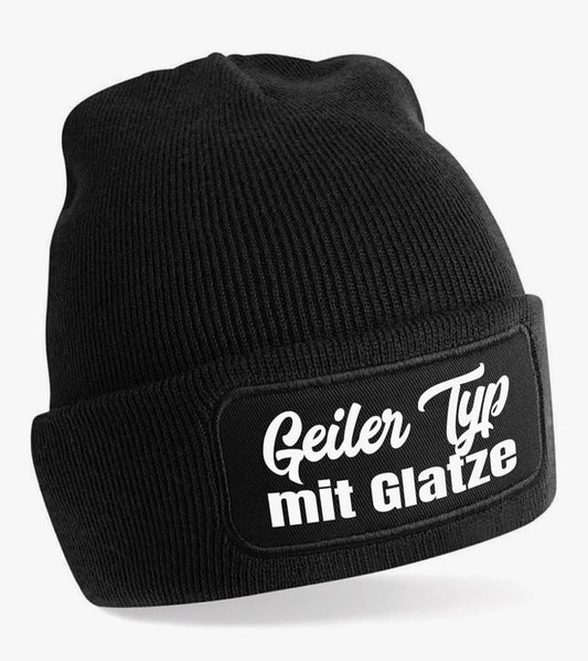 Haube Geiler Typ mit Glatze, Polyacryl, schwarz