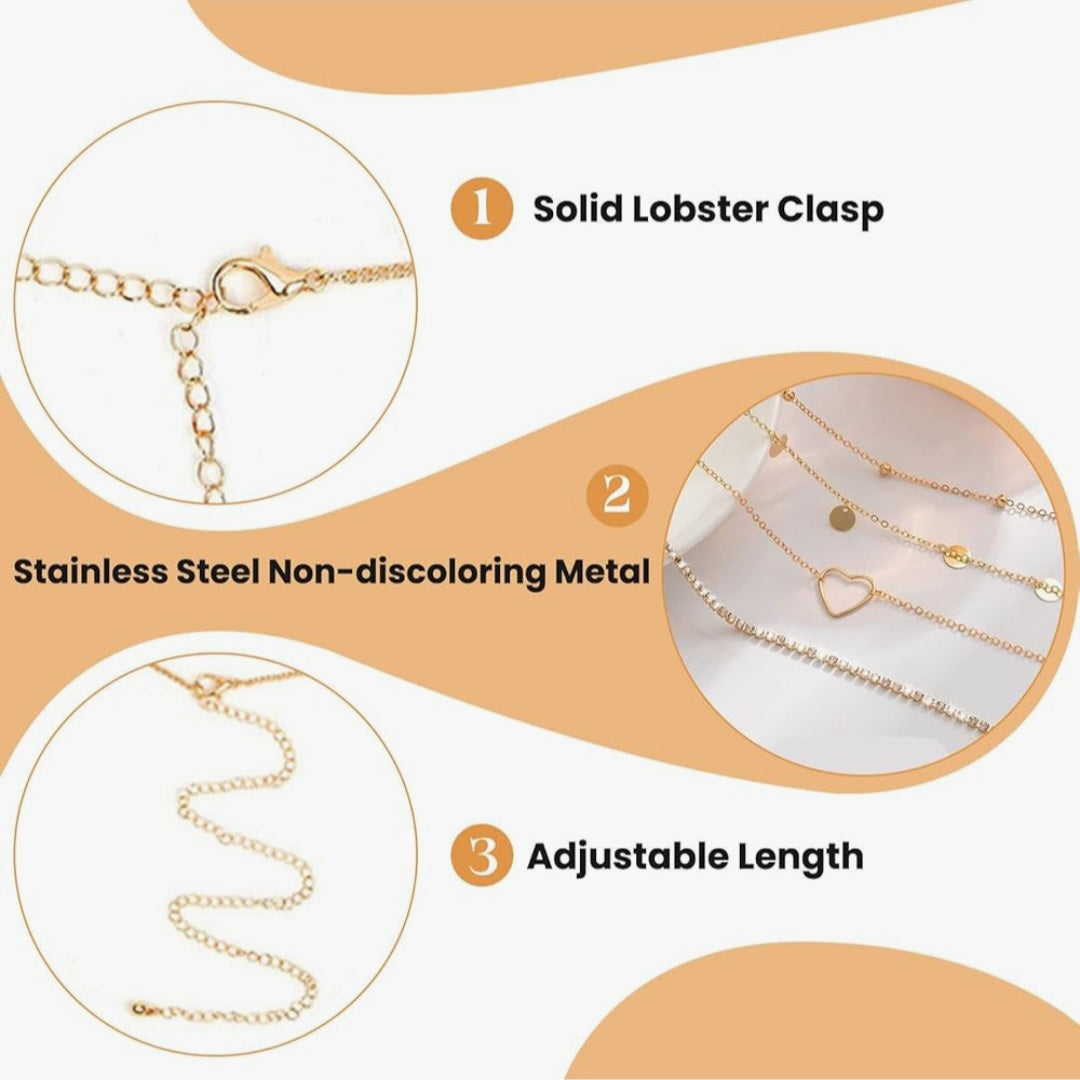 Bauchkette Messing, 18K vergoldet, 75+25cm