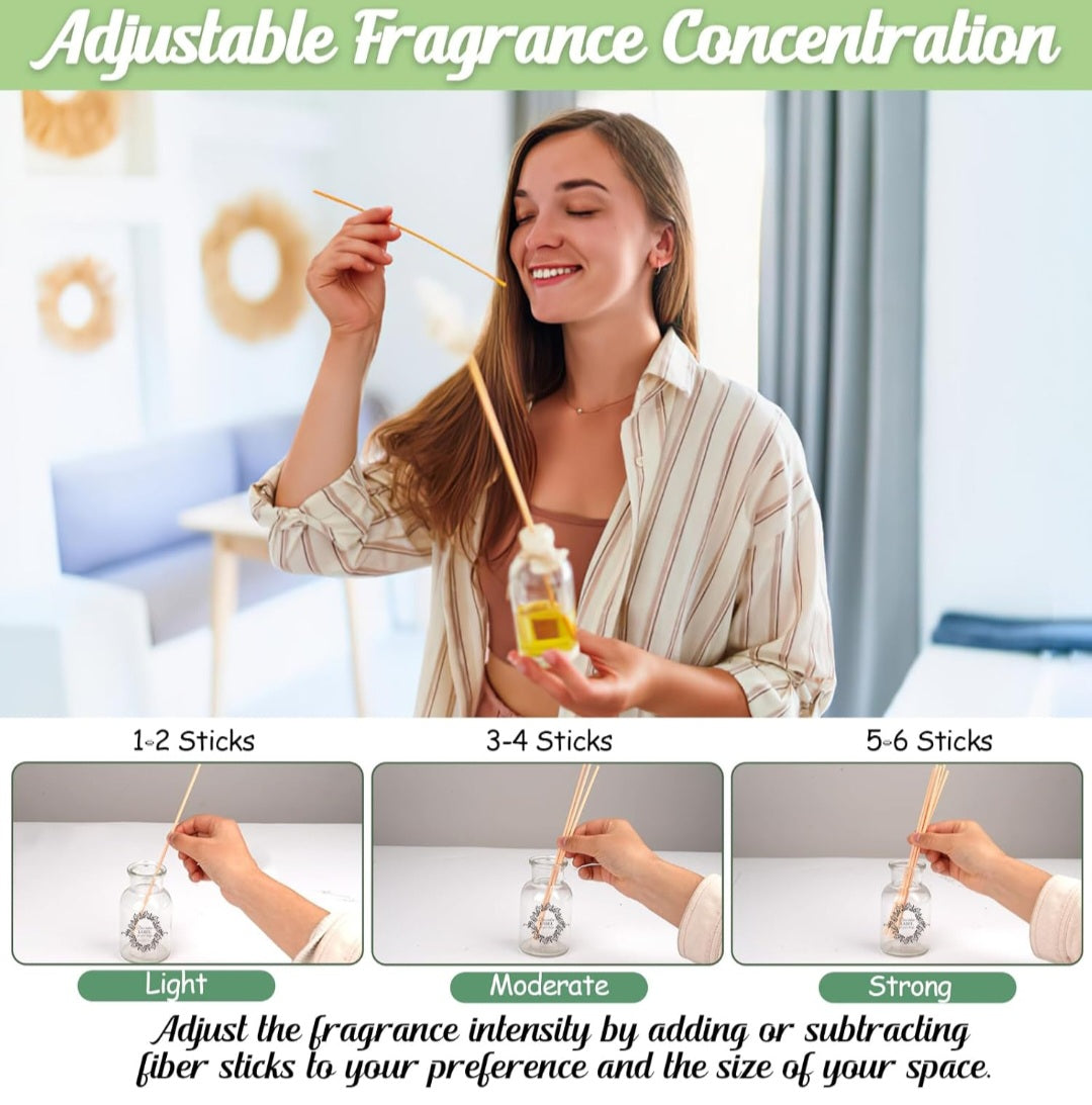 Rattanstäbchen für Raumduft oder ätherische Öle, 20Stk./Packung, 20cmx3mm, in 3 Farben erhältlich