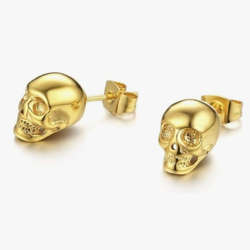 Ohrstecker Totenkopf, Edelstahl