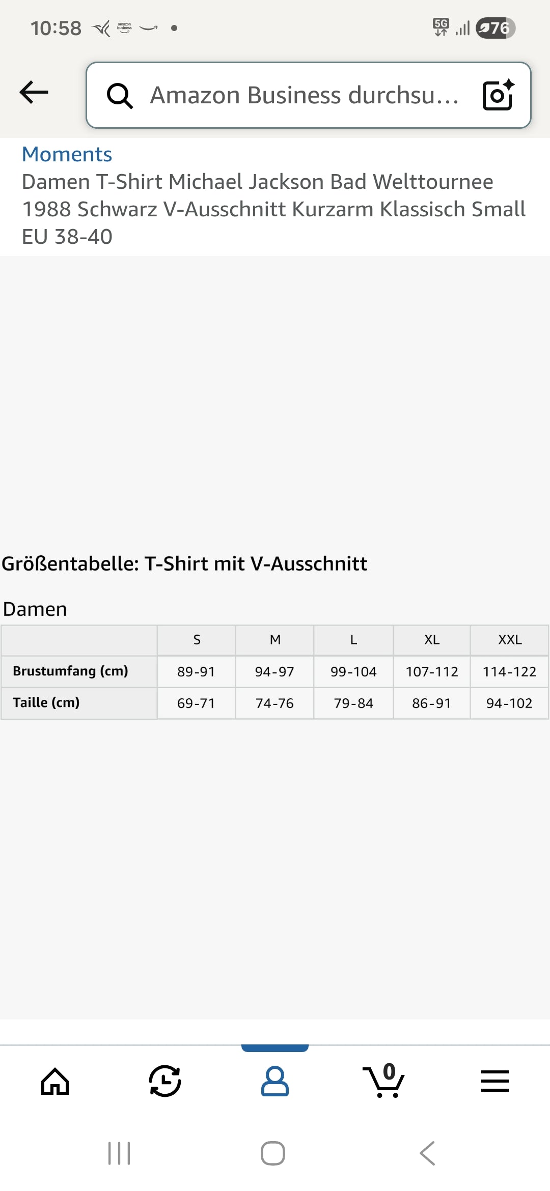 T-Shirt Michael Jackson, Baumwolle, V-Ausschnitt
