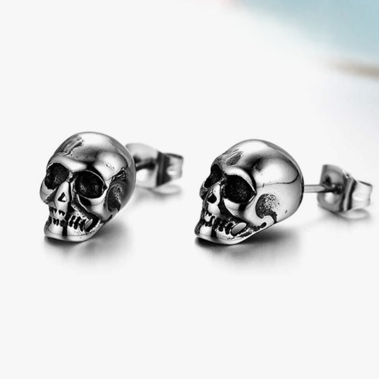 Ohrstecker Totenkopf, Edelstahl