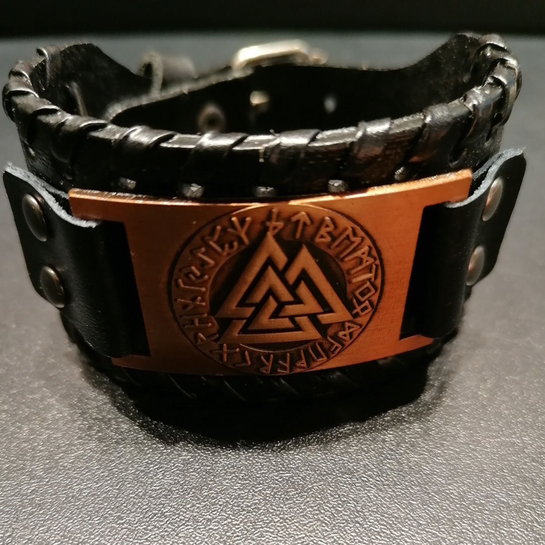 Armband PU-Leder Berge schwarz