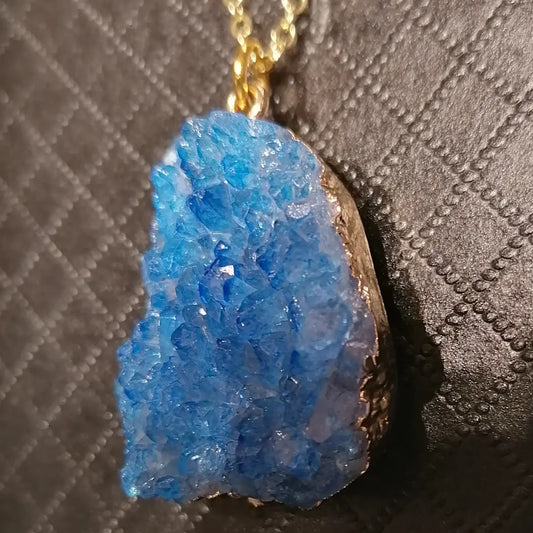 Halskette Aura-Quarz blau